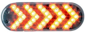 Oval sequential turn signal with amber LEDs